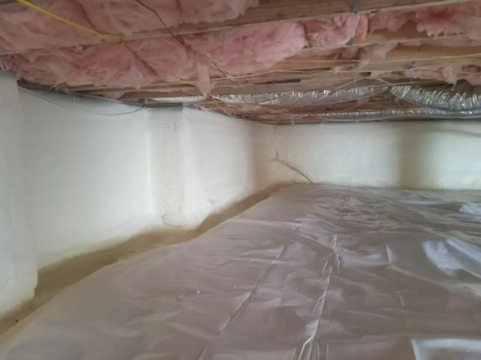 Crawl space encapsulation with closed-cell spray foam for Attic Insulation in Westwood